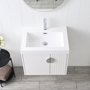 Blossom Moss Floating Bathroom Vanity with Sink, 24", White