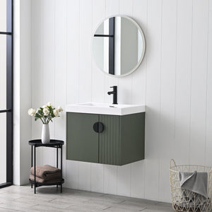 Blossom Moss Floating Bathroom Vanity with Sink, 24", Green