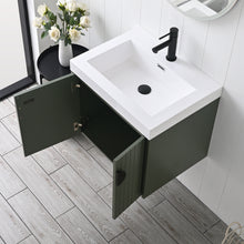 Load image into Gallery viewer, Blossom Moss Floating Bathroom Vanity with Sink, 24&quot;, Green, open
