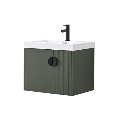 Blossom Moss Floating Bathroom Vanity with Sink, 24", Green