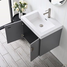 Load image into Gallery viewer, Blossom Moss Floating Bathroom Vanity with Sink, 24&quot;, Gray, open