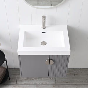 Blossom Moss Floating Bathroom Vanity with Sink, 24", Gray