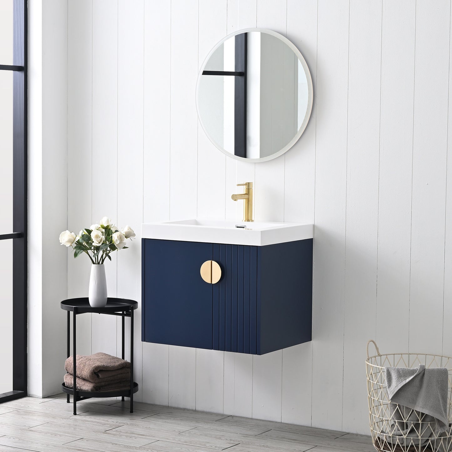 Blossom Moss Floating Bathroom Vanity with Sink, 24", Blue