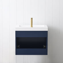 Load image into Gallery viewer, Blossom Moss Floating Bathroom Vanity with Sink, 24&quot;, Blue, back