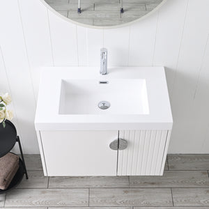 Blossom Moss Floating Bathroom Vanity with Sink, 30", White
