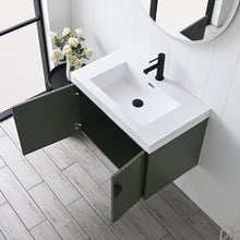 Load image into Gallery viewer, Blossom Moss Floating Bathroom Vanity with Sink, 30&quot;, Green, open