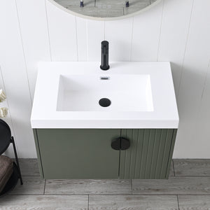 Blossom Moss Floating Bathroom Vanity with Sink, 30", Green