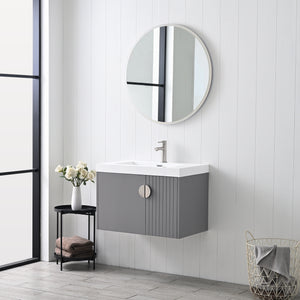 Blossom Moss Floating Bathroom Vanity with Sink, 30", Gray