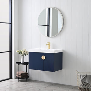 Blossom Moss Floating Bathroom Vanity with Sink, 30", Blue