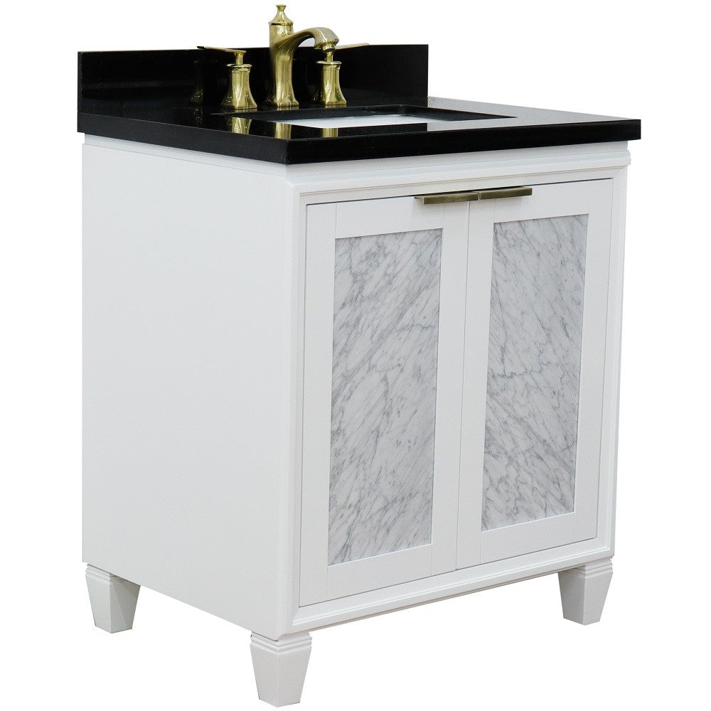 Bellaterra 31" Wood Single Vanity w/ Counter Top and Sink 400990-31-WH-BGR