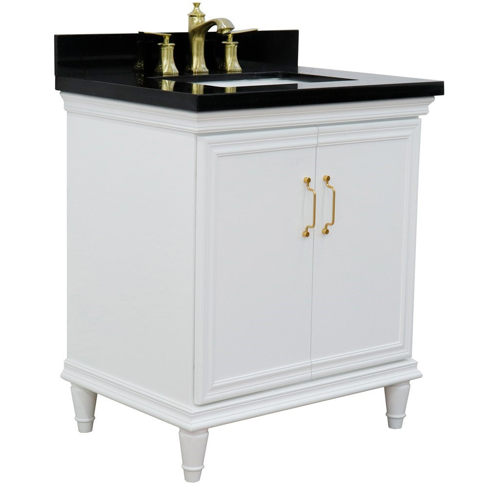 Bellaterra White 31" Wood Single Vanity w/ Counter Top and Sink 400800-31-WH