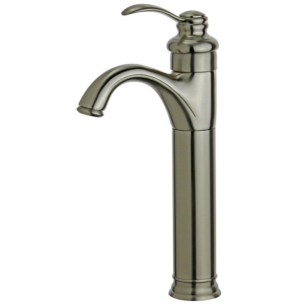 Bellaterra Madrid Single Handle Bathroom Vanity Faucet 10118A2-BN-W (Brushed Nickel)