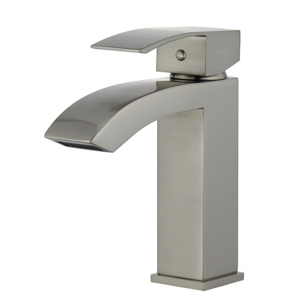 Bellaterra Cordoba Single Handle Bathroom Vanity Faucet 10166-BN-W (Brushed Nickel)