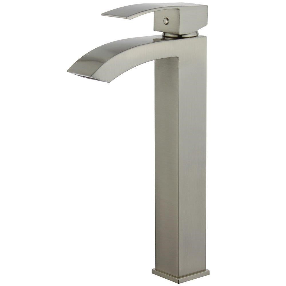 Bellaterra Palma Single Handle Bathroom Vanity Faucet 10166A1-BN-W (Brushed Nickel)