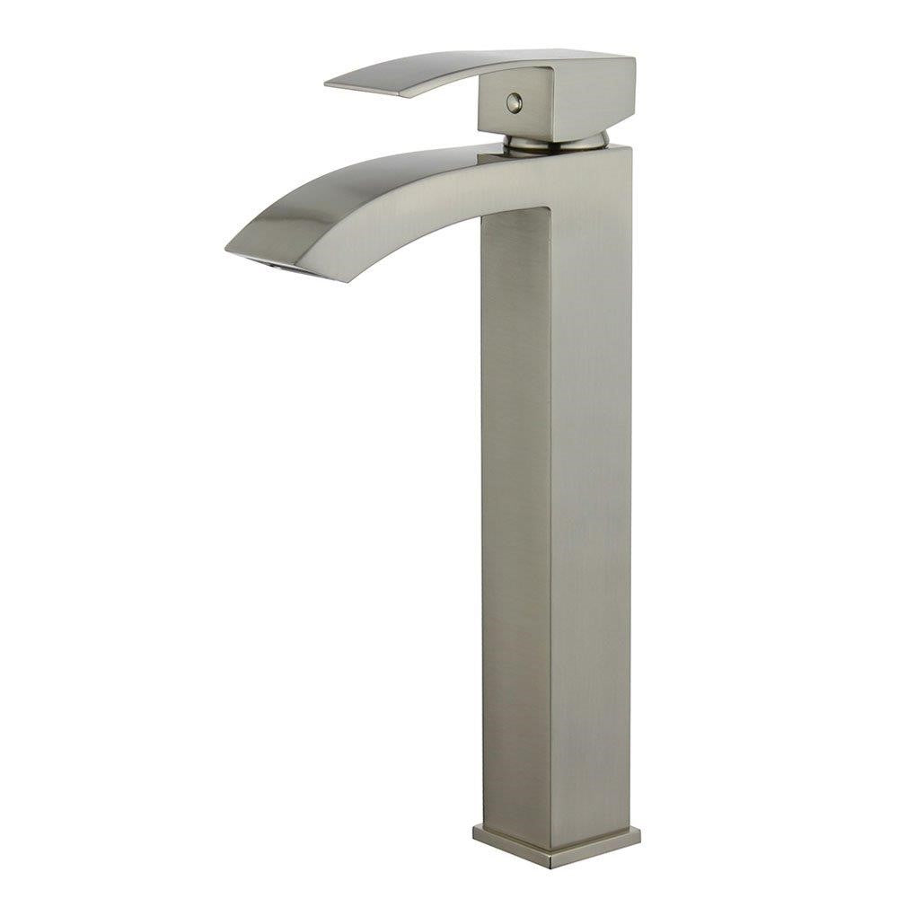 Bellaterra Palma Single Handle Bathroom Vanity Faucet 10166A1-BN-W (Brushed Nickel)