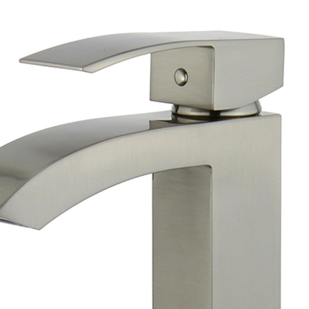 Bellaterra Palma Single Handle Bathroom Vanity Faucet 10166A1-BN-W (Brushed Nickel)