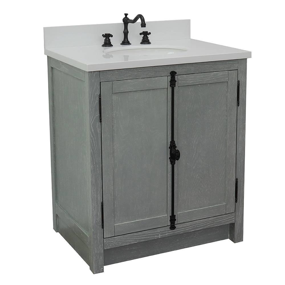 Bellaterra 31" Wood Single Vanity w/ Counter Top and Sink 400100-GYA (Gray Ash)