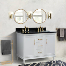 Load image into Gallery viewer, Bellaterra White  49&quot; Double Vanity, Black Galaxy Top Oval Sink 400800-49D-WH