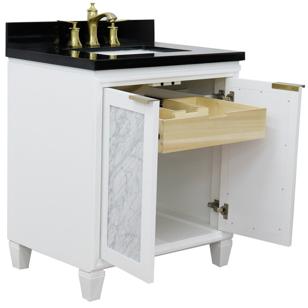 Bellaterra 31" Wood Single Vanity w/ Counter Top and Sink 400990-31-WH-BGR