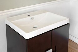 Bellaterra 25" Wood Single Sink Vanity in Black, Gray or Walnut 804366