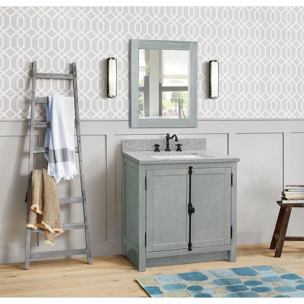 Bellaterra 31" Wood Single Vanity w/ Counter Top and Sink 400100-GYA (Gray Ash)