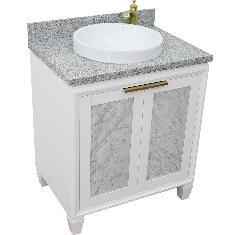 Bellaterra 31" Wood Single Vanity w/ Counter Top and Sink 400990-31-WH-GYRD