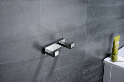 Lexora Bagno Bianca Stainless Steel Double Robe Hook