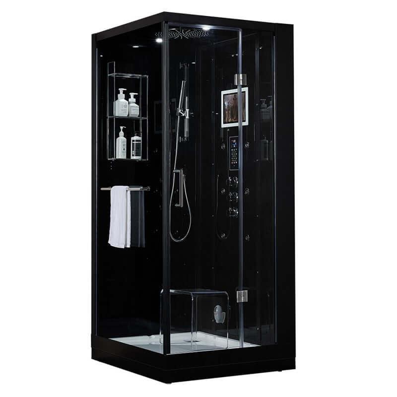 Maya Bath Arezzo Steam Shower 37" x 37- White/Black, Right/Left