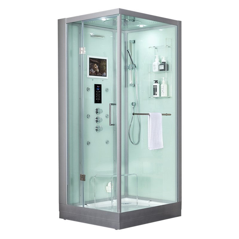 Maya Bath Arezzo Steam Shower 37" x 37- White/Black, Right/Left