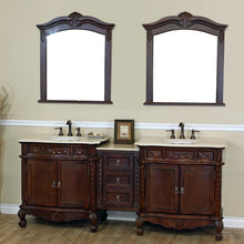 Load image into Gallery viewer, Bellaterra 82.7 In. Double Sink Vanity-Walnut 202016A-D-CR-WH, Cream Marble. Front