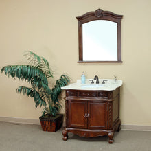 Load image into Gallery viewer, Bellaterra 34.6 In. Single Sink Vanity-Wood-Walnut Cream Marble Top 202016A-S-CR Front