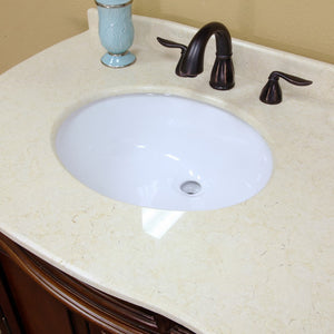 Bellaterra 34.6 In. Single Sink Vanity-Wood-Walnut Cream Marble Top 202016A-S-CR Basin 1