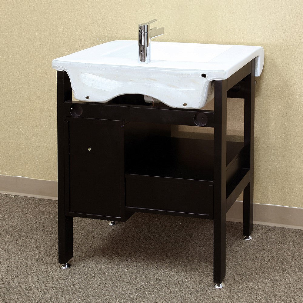 Bellaterra 28 In. Single Sink Vanity-Wood-Dark Espresso 202117B