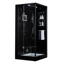 Load image into Gallery viewer, Maya Bath Arezzo Steam Shower 37&quot; x 37- Black, Left