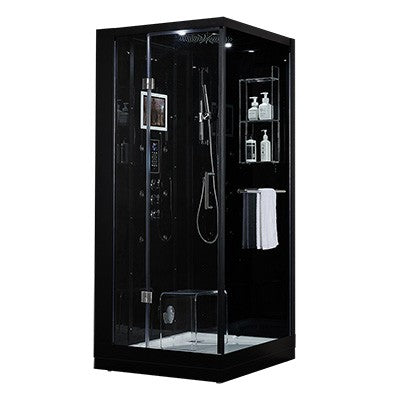 Maya Bath Arezzo Steam Shower 37" x 37- Black, Left