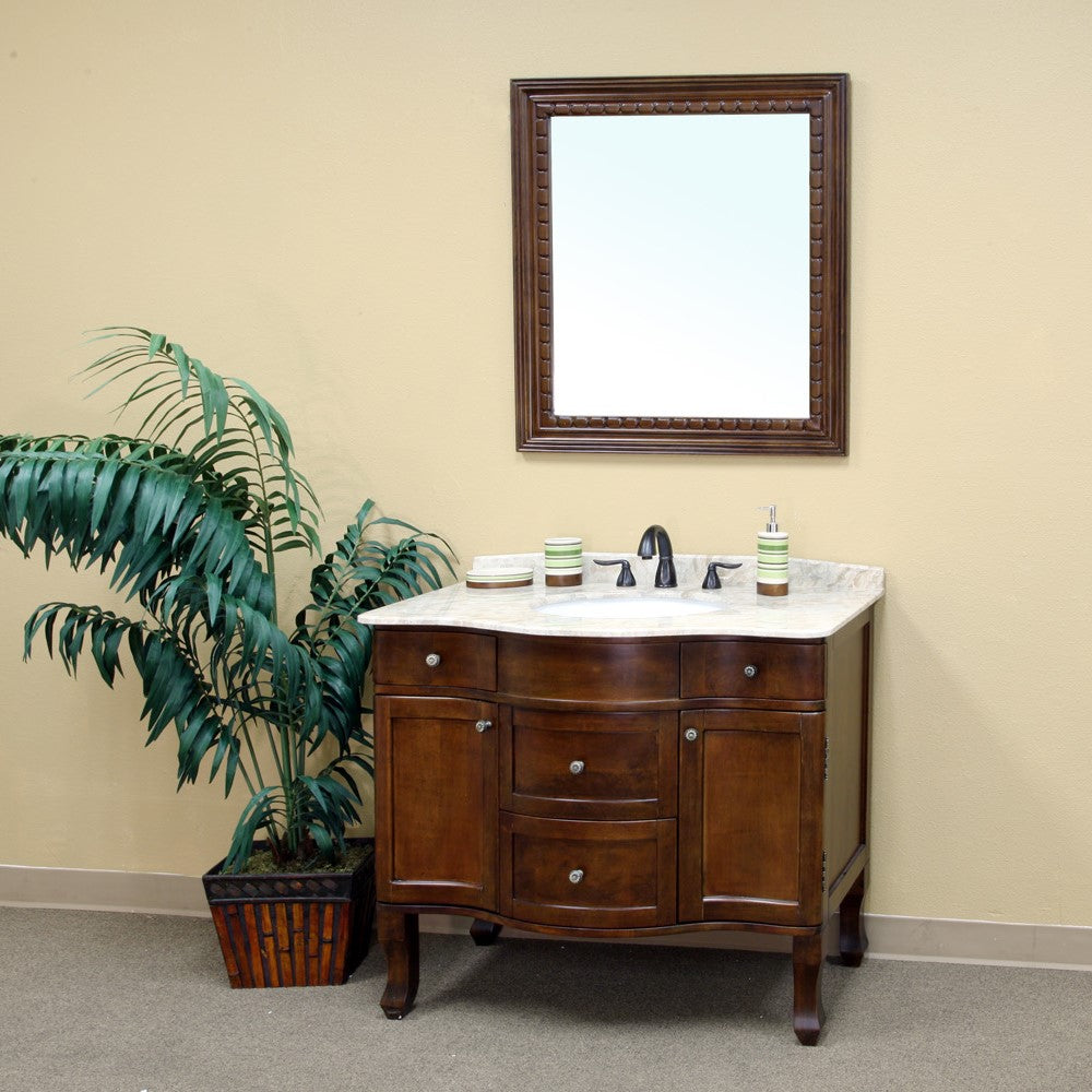 Bellaterra 38.2 in Single Sink Vanity-Wood-Walnut 203045, Front