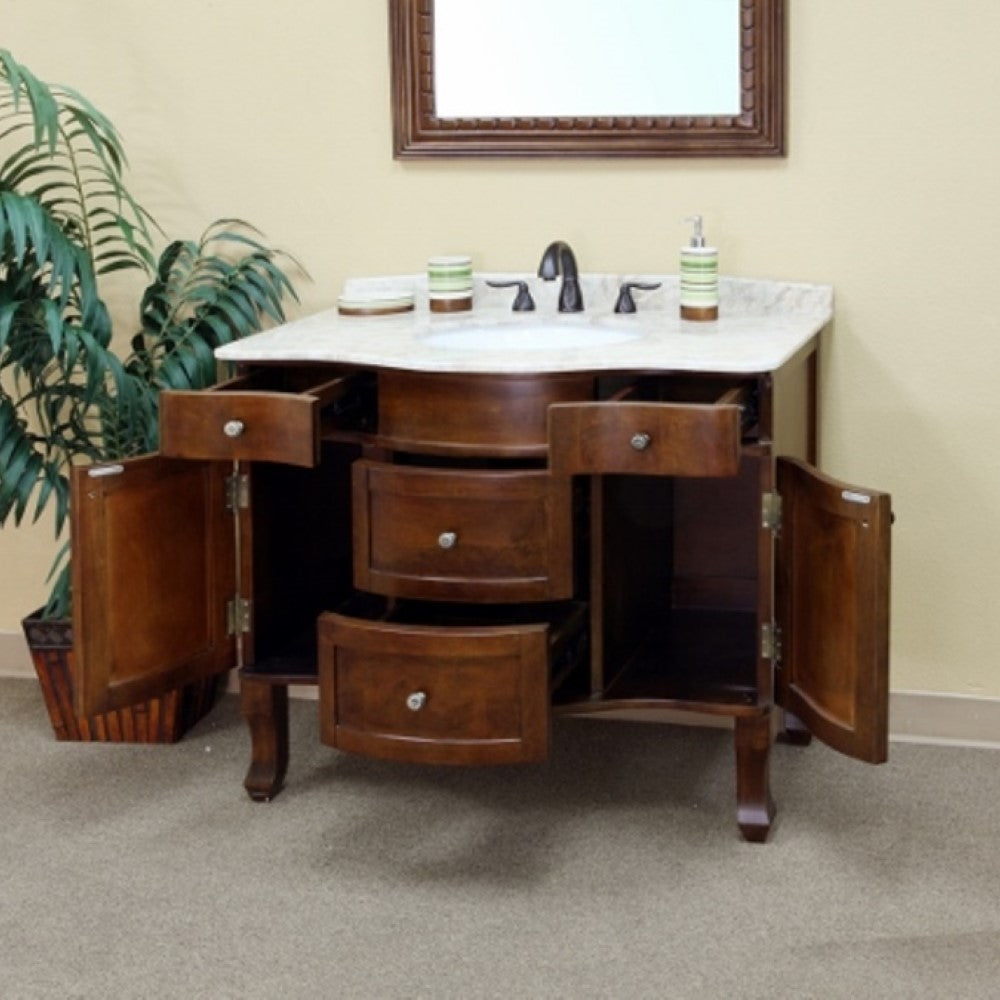 Bellaterra 38.2 in Single Sink Vanity-Wood-Walnut 203045, Open