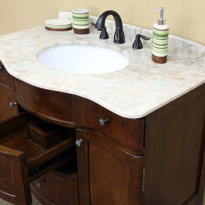 Bellaterra 38.2 in Single Sink Vanity-Wood-Walnut 203045, Basin