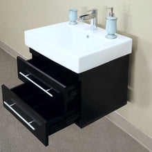 Load image into Gallery viewer, Bellaterra 48.5 in Double Wall Mount Style Sink Vanity-Wood-Black 203102-D, Open