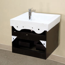 Load image into Gallery viewer, Bellaterra 48.5 in Double Wall Mount Style Sink Vanity-Wood-Black 203102-D, Backside