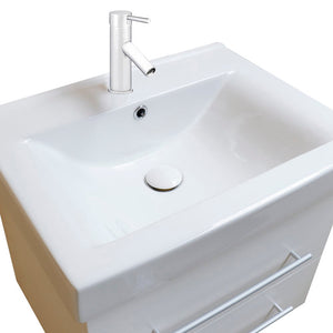 Bellaterra 24.25 in Single Wall Mount Style Sink Vanity-Wood 203102-S-DG-WH - White, Top 
