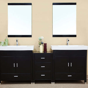 Bellaterra 80.7 in Double Sink Vanity-Wood-Black 203107-D, Front