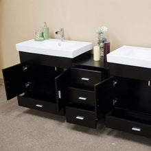 Load image into Gallery viewer, Bellaterra 80.7 in Double Sink Vanity-Wood-Black 203107-D, Open