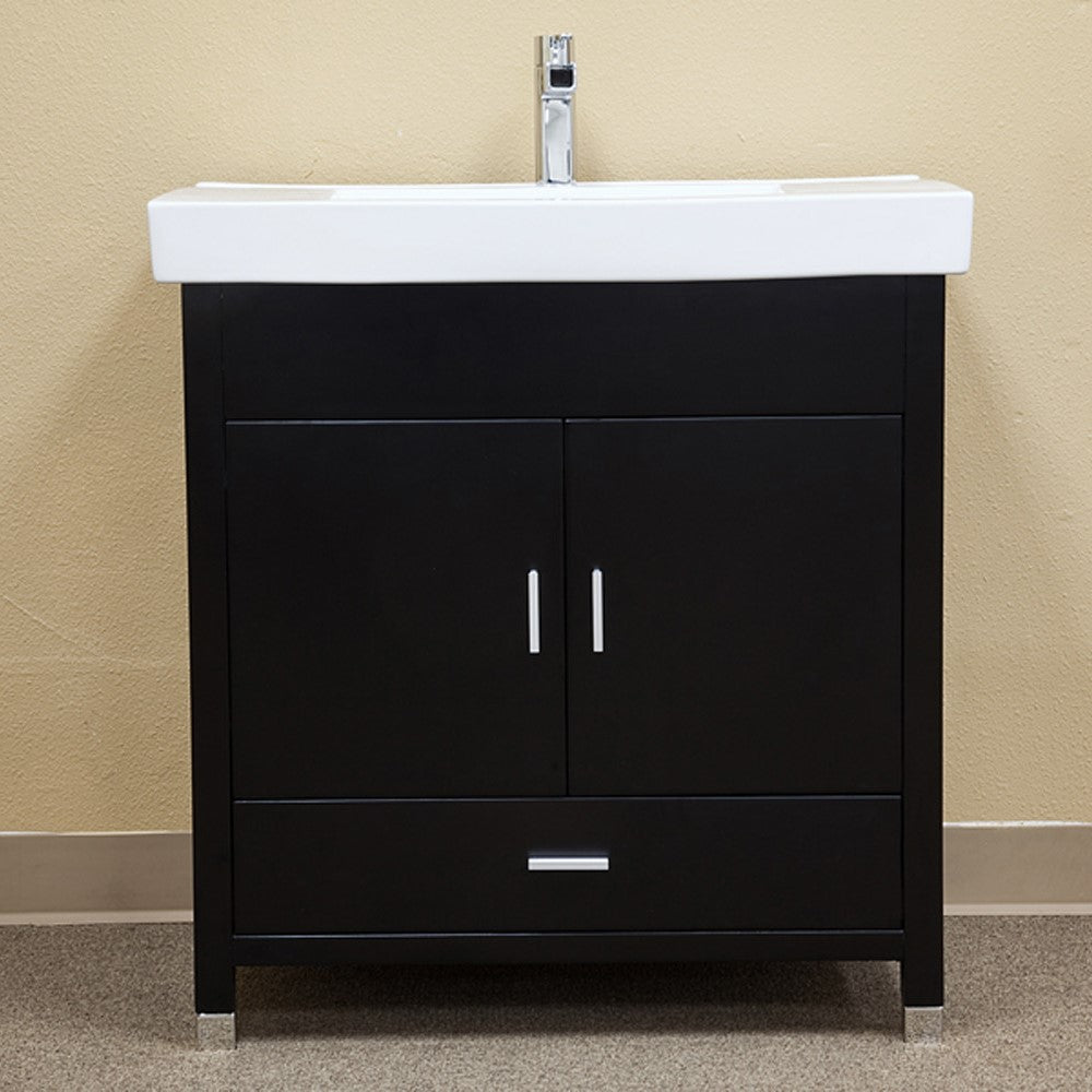 Bellaterra 31.5 in Single Sink Vanity-Wood-Black 203107-S