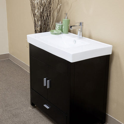 Bellaterra 31.5 in Single Sink Vanity-Wood-Black 203107-S