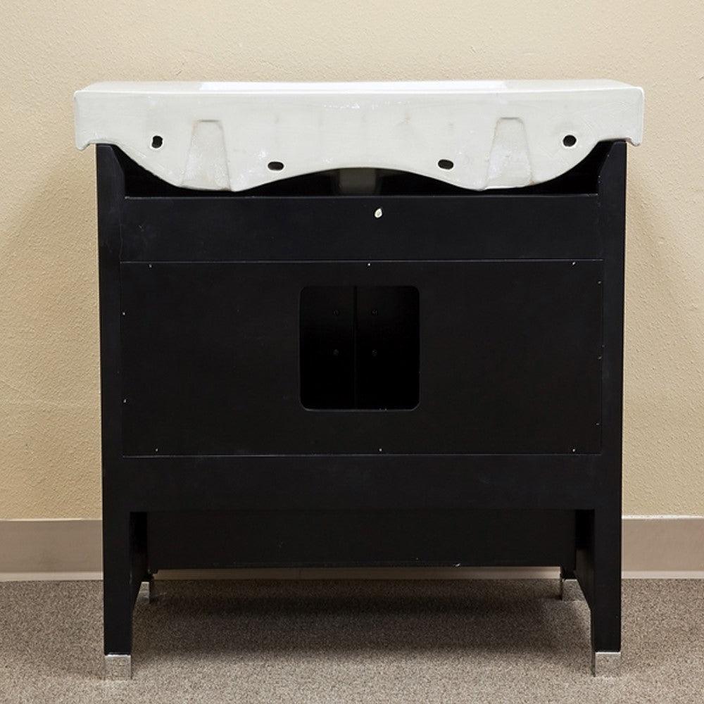 Bellaterra 31.5 in Single Sink Vanity-Wood-Black 203107-S