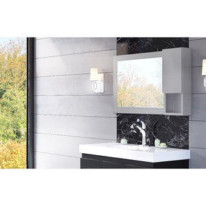 Bellaterra 40 in Mirror Cabinet - Gray Finish - Right Opening 203129-MC-GYR, Sideview
