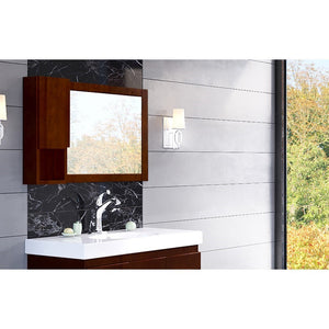 Bellaterra 40 in Mirror Cabinet - Walnut Wood Finish - Left Opening 203129-MC-WL, Sideview