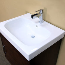 Load image into Gallery viewer, Bellaterra 48.8 in Double Wall Mount Style Sink Vanity-Wood- Walnut 203136-D, Sink View