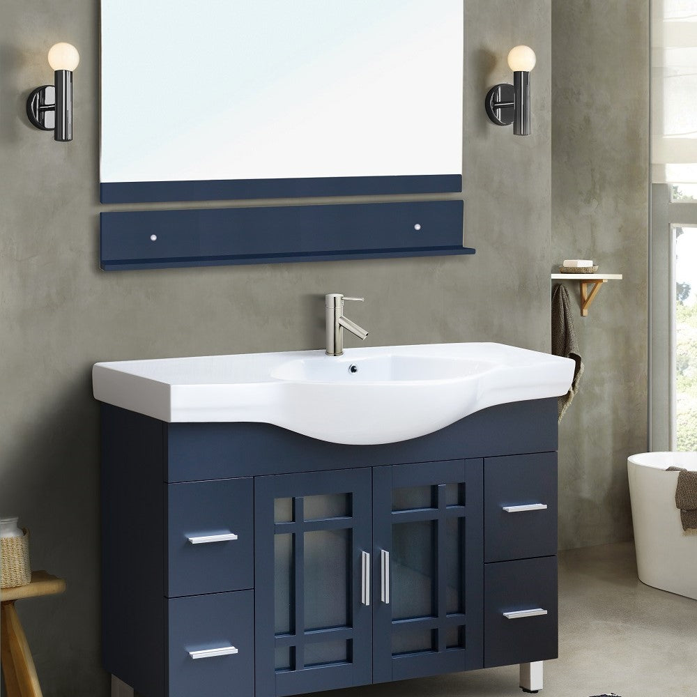 Bellaterra 48 in Single Sink Vanity-Wood 203138-DG-WH, Dark Gray, Front